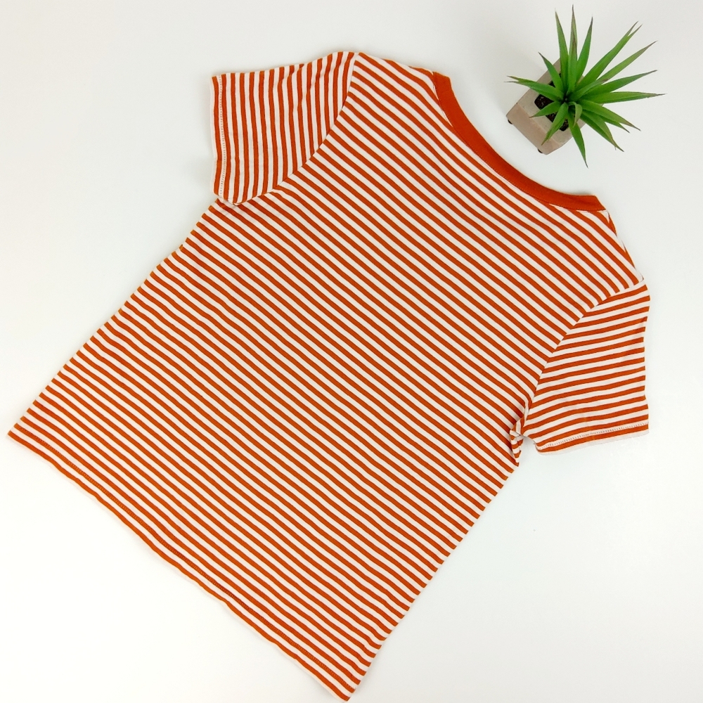 Madewell Rust Stripe Tee Size Small - image 2
